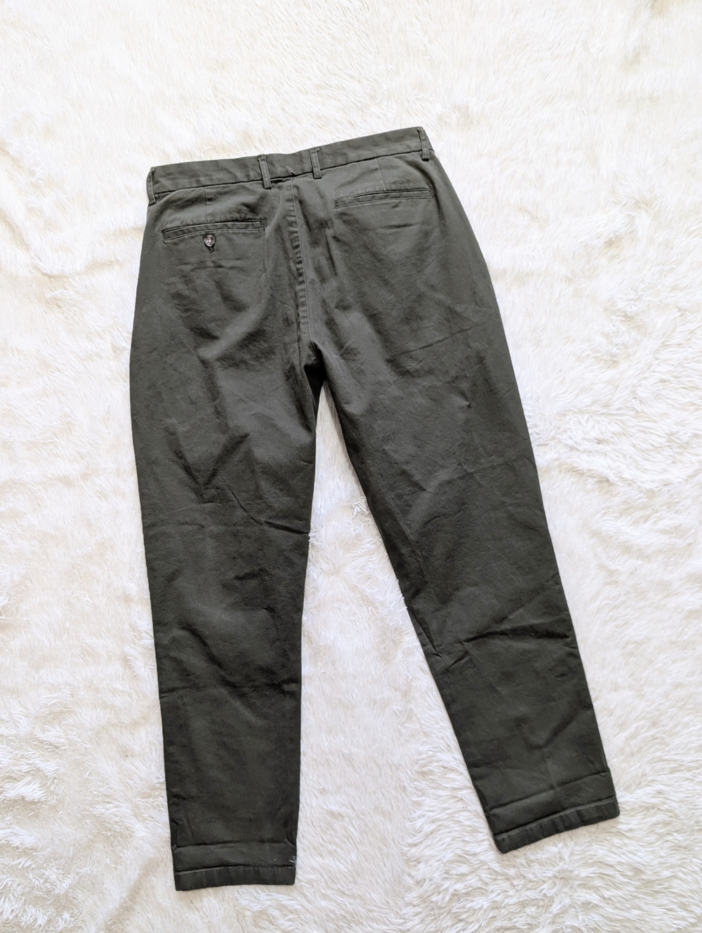 Old Navy Olive Green Loose Taper Built-In Flex Chino Ankle Pants Size 33x32 - Picture 8 of 15